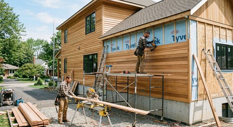 Faux Wood Siding Installation in Saco, ME