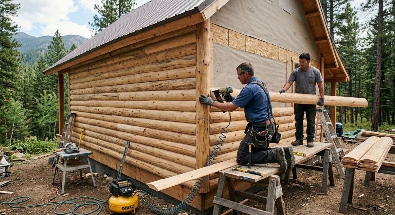 Log Siding Installation in Kennebunkport, ME
