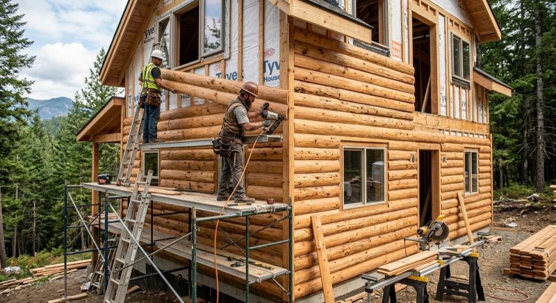 Log Siding Installation in Steep Falls, ME