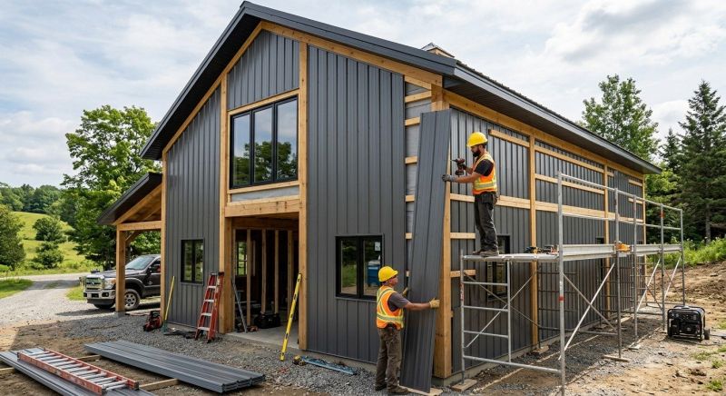 Metal Barn Siding Installation in Biddeford, ME