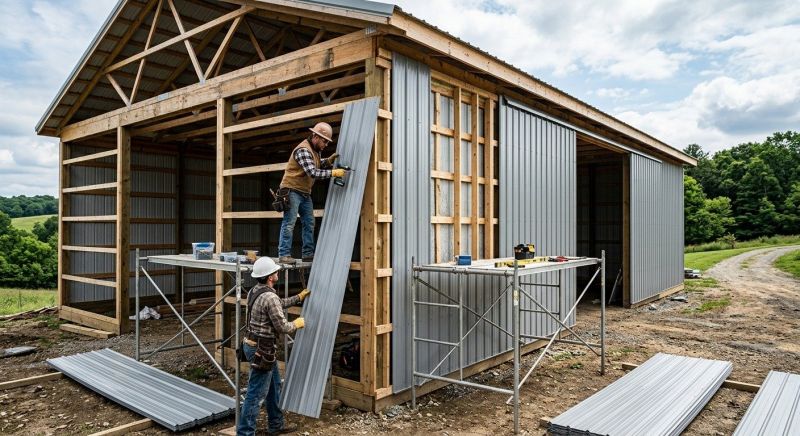 Metal Barn Siding Installation in Biddeford, ME
