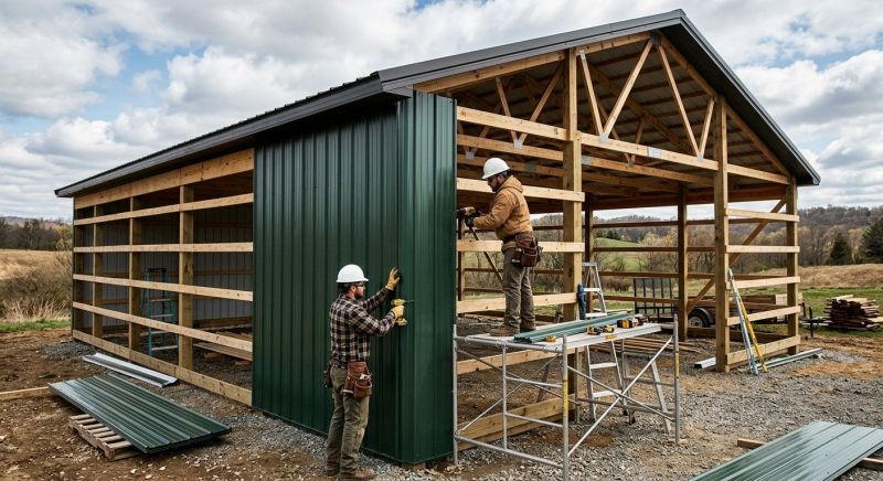 Pole Barn Siding Installation in Biddeford, ME