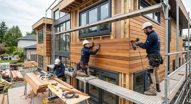 Wood Cladding Installation in Wells, ME