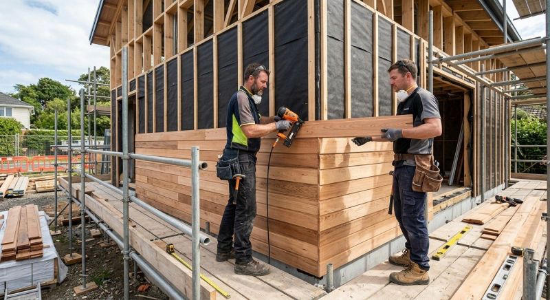 Wood Cladding Installation in Wells, ME