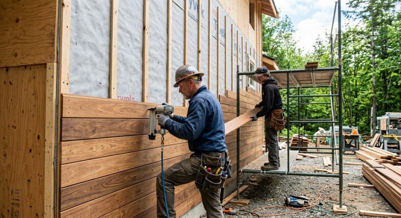 Wood Plank Siding Installation in Biddeford, ME