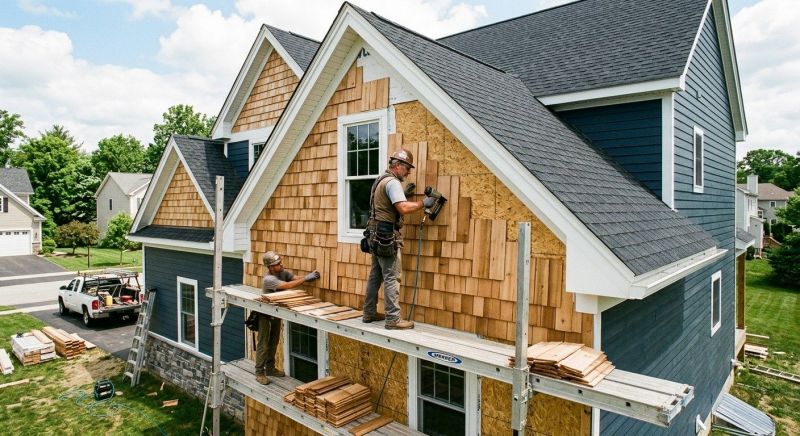 Wood Shake Siding Installation in Biddeford, ME
